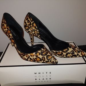 White House Black Market Animal Print Heels Size 8